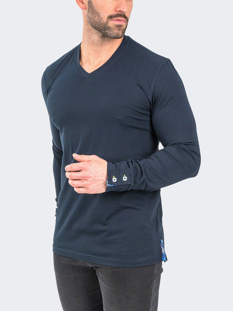 V-Neck EdisonSolidCrypt Navy