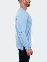 V-Neck EdisonSolidPouder Blue View-5