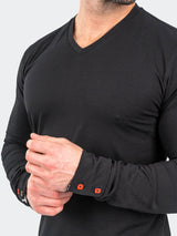 V-Neck EdisonSolidTattoo Black View-2