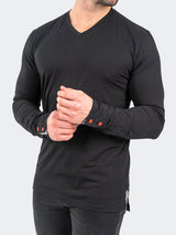 V-Neck EdisonSolidTattoo Black View-8