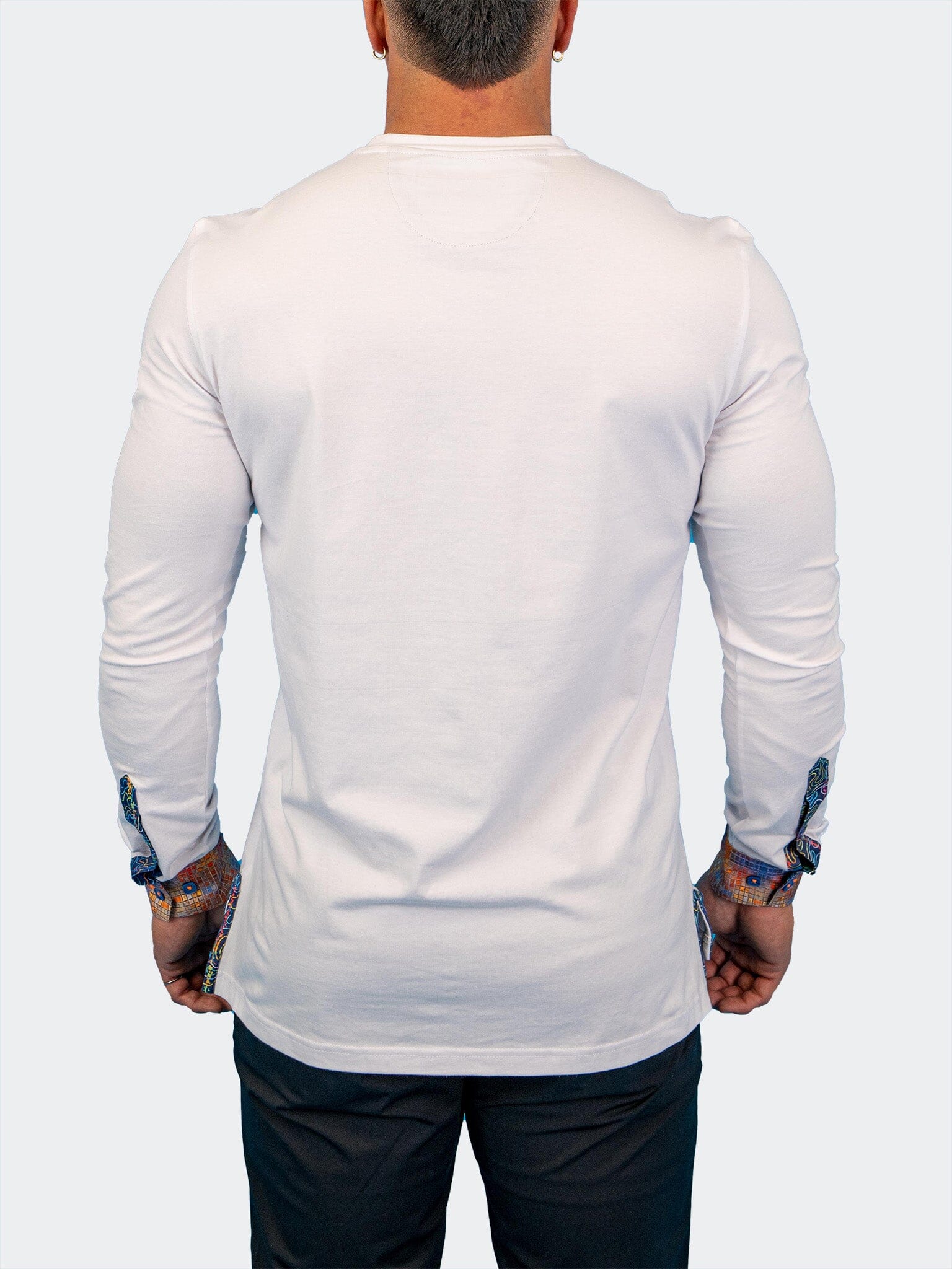 Edison White Multi Square V-Neck