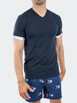 V-Neck Vivaldi Solid26 Blue View-4