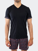 V-Neck Vivaldi Solid27 Black View-1