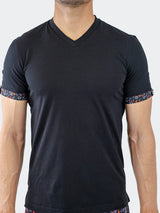 V-Neck Vivaldi Solid27 Black View-4