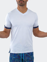 V-Neck Vivaldi Solid30 White View-3