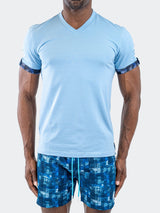 V-Neck Vivaldi Solid31 Blue View-1