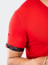 V-Neck Vivaldi Solid32 Red View-4