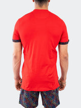 V-Neck Vivaldi Solid32 Red View-5