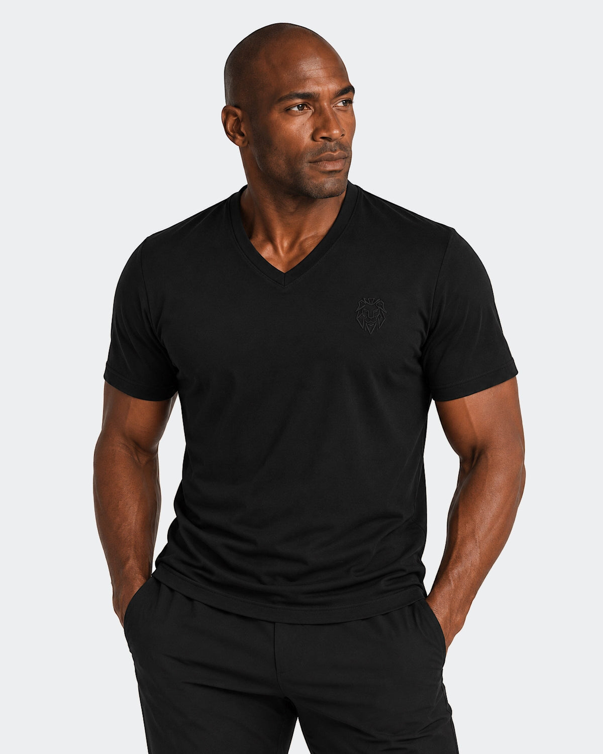 V-Neck SS Short Sleeve Unknown 0008 Black