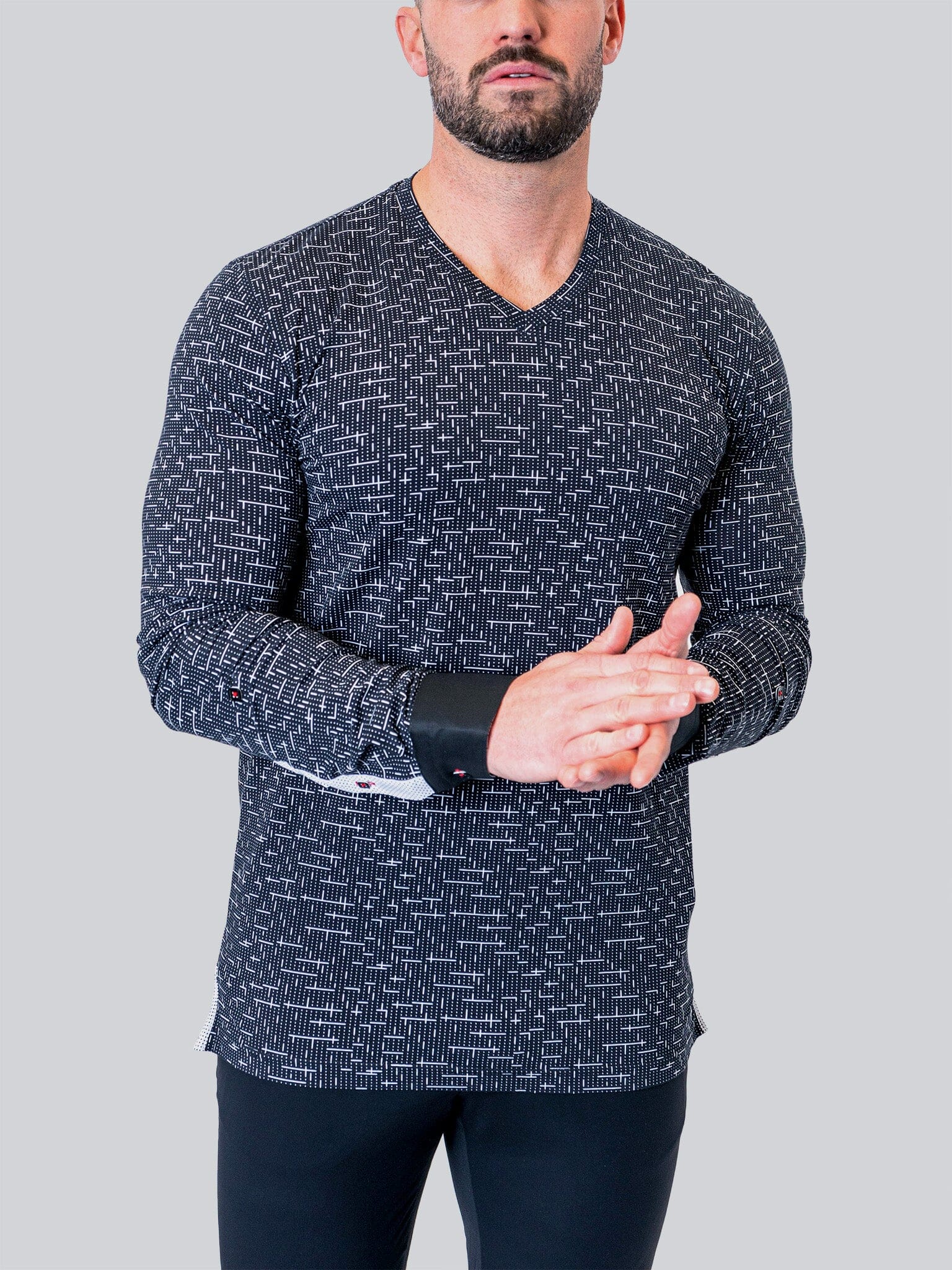 Perm Edison Tetris Black V-Neck