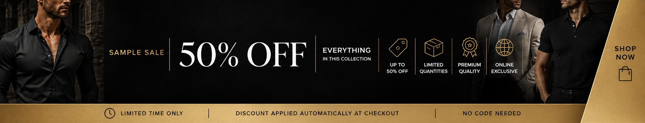 Sample Sale — everything 50% off