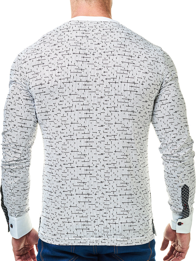 V Neck Tetris White Black