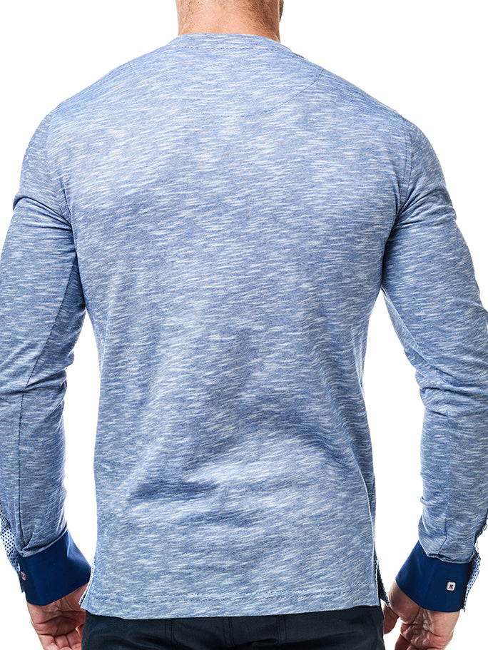 V Neck Wavy Navy
