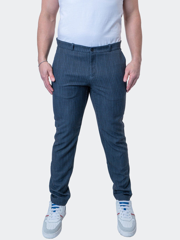 4-Way Stretch Pants Lines Blue