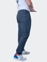 4-Way Stretch Pants Lines Blue View-3