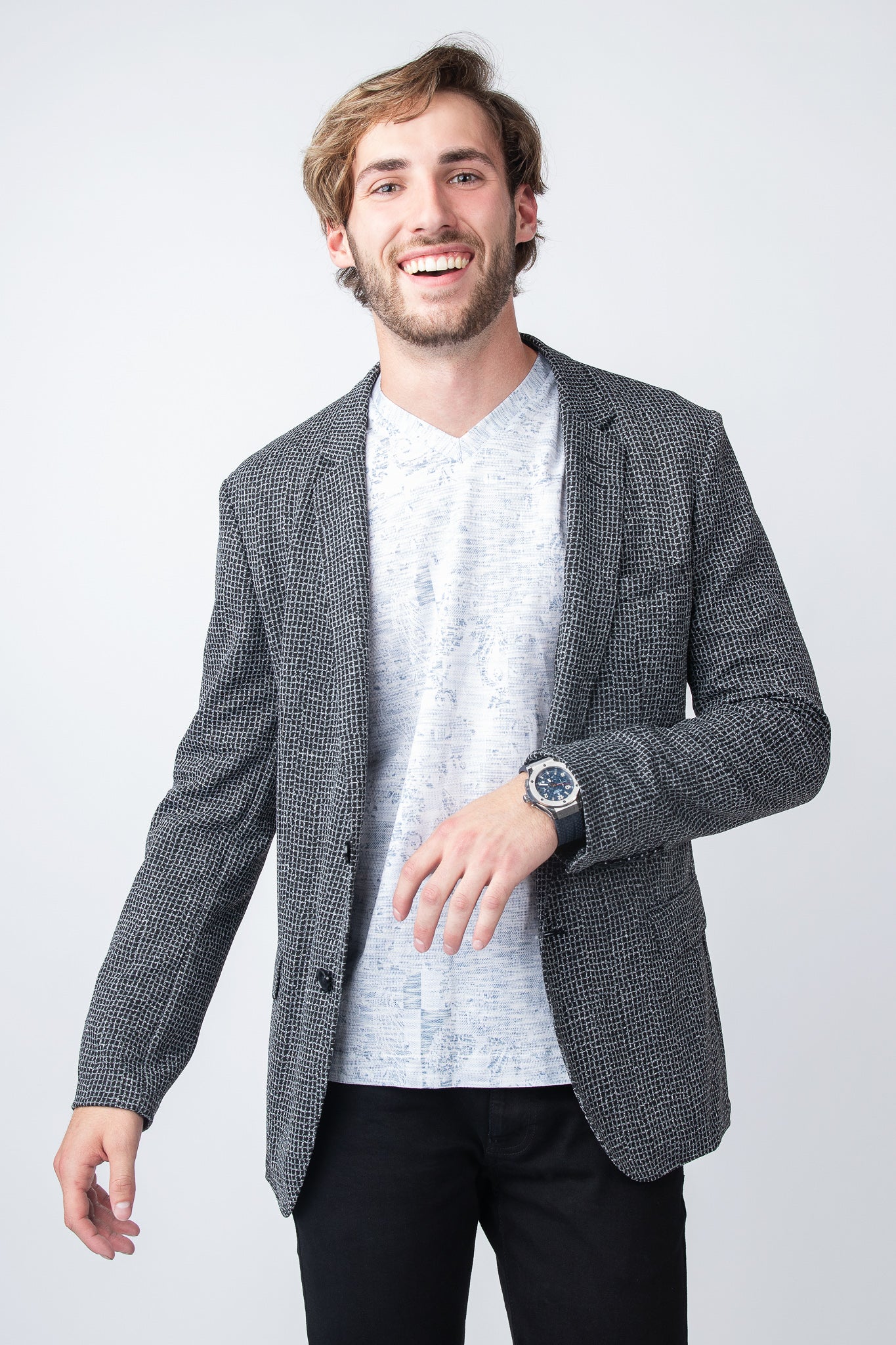 Blazer Unconstructed Check Grey