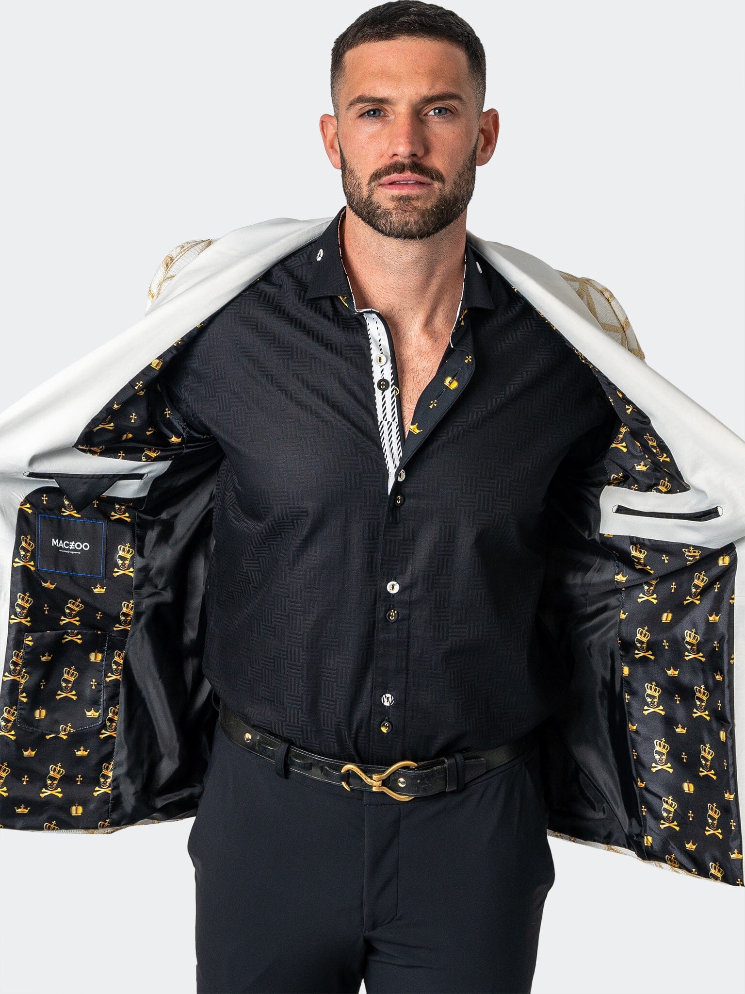 Shawl CeremonialGold White Blazer