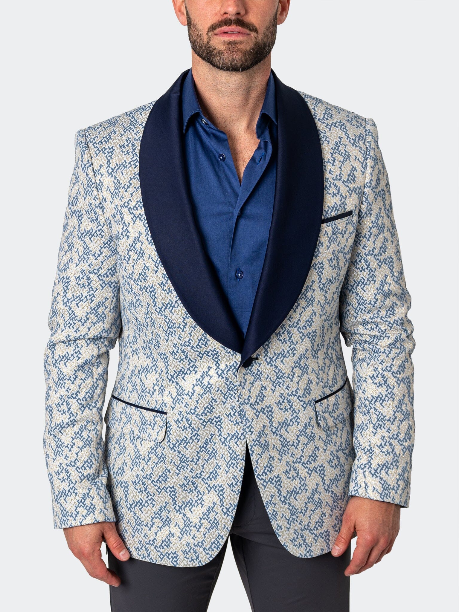 Shawl GoldFoil White Blazer