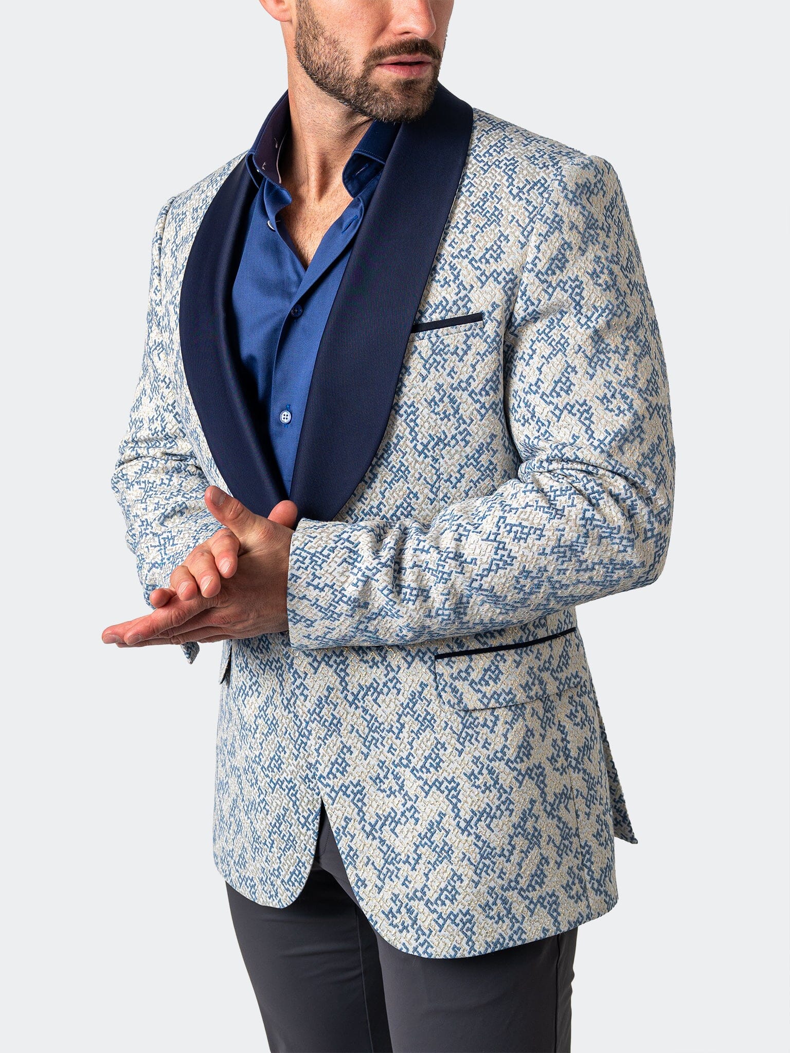 Shawl GoldFoil White Blazer