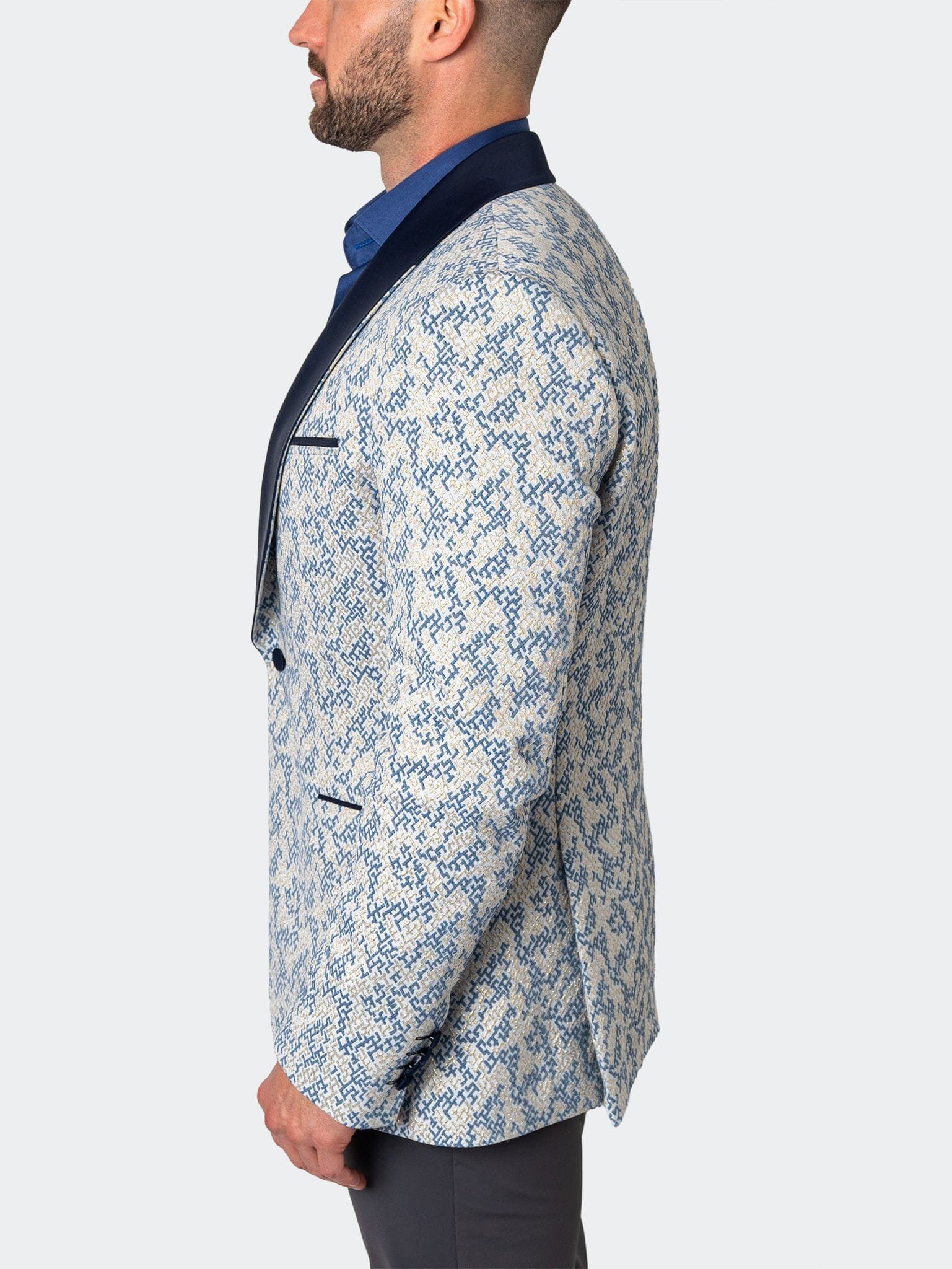 Shawl GoldFoil White Blazer