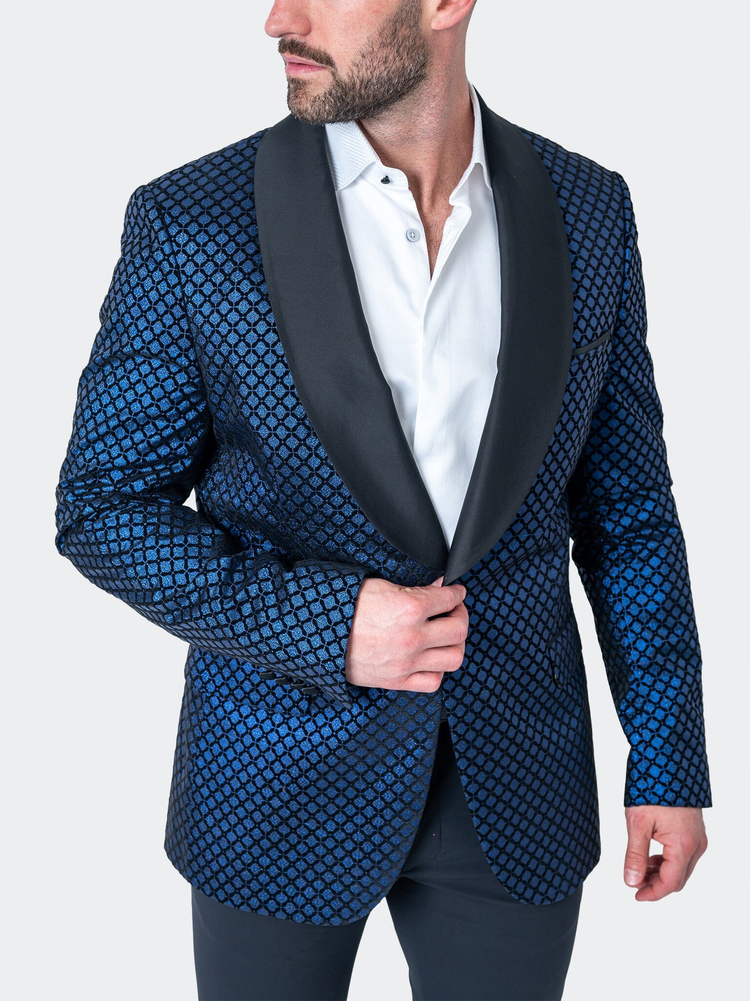 Shawl Sparkle Blue Blazer