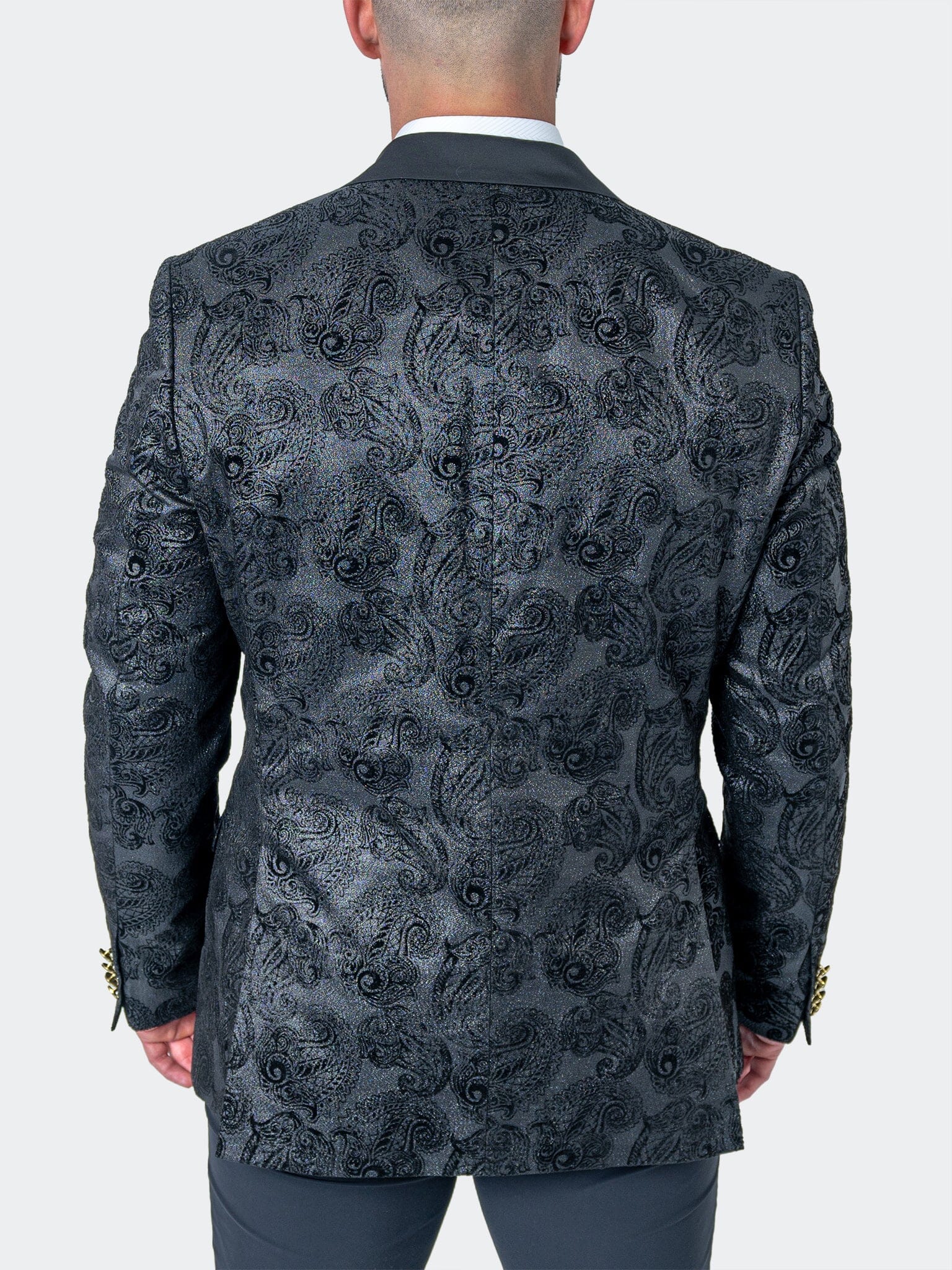 Tesla PaisleyFlok Black Blazer