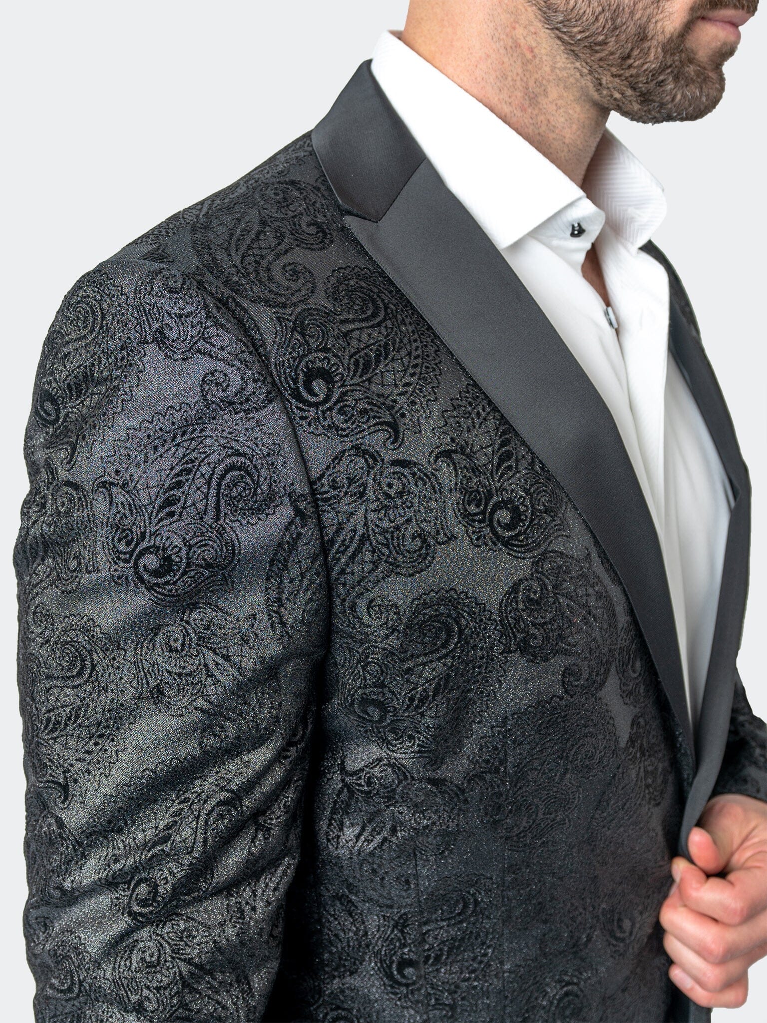 Tesla PaisleyFlok Black Blazer