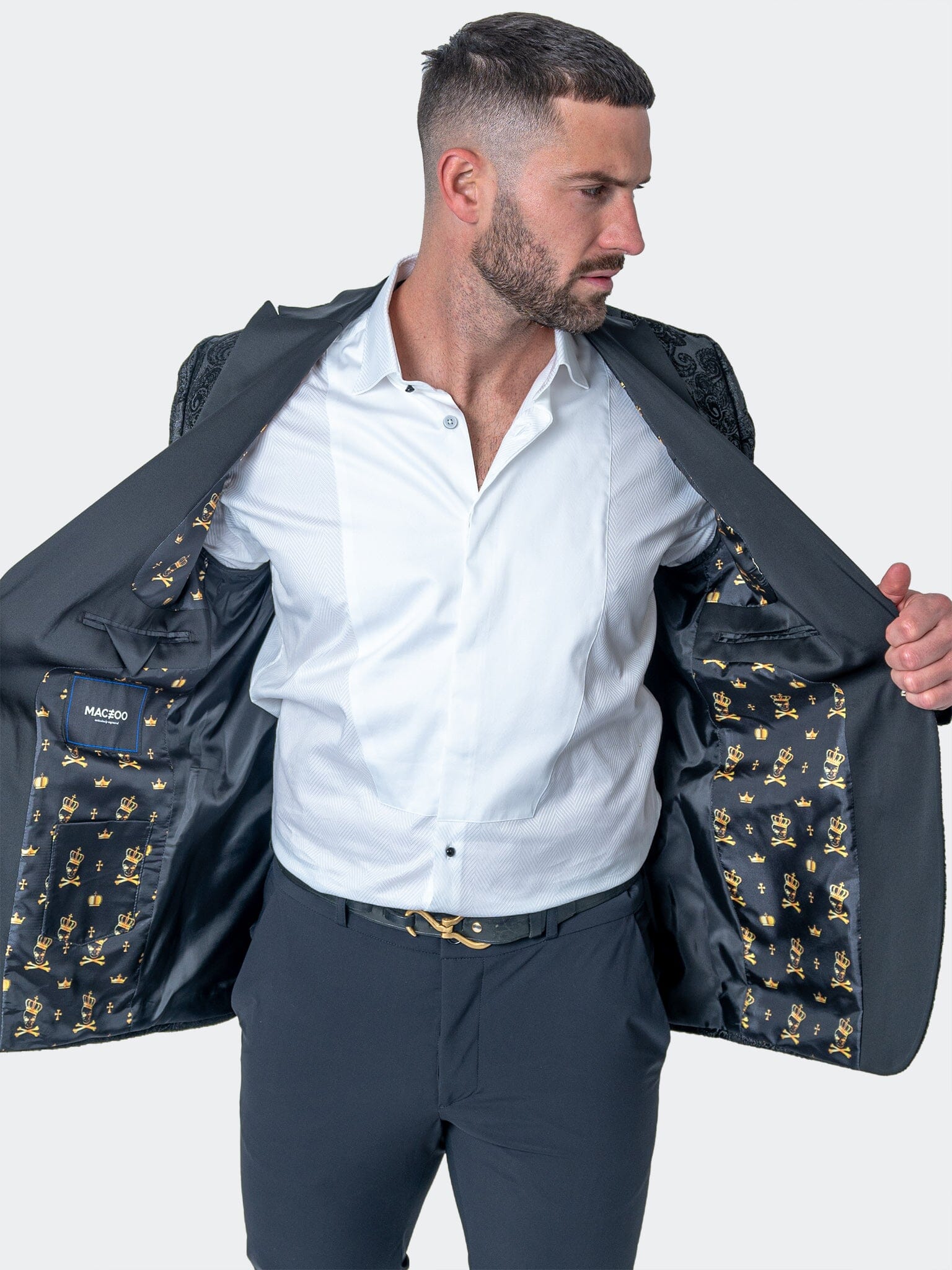 Tesla PaisleyFlok Black Blazer