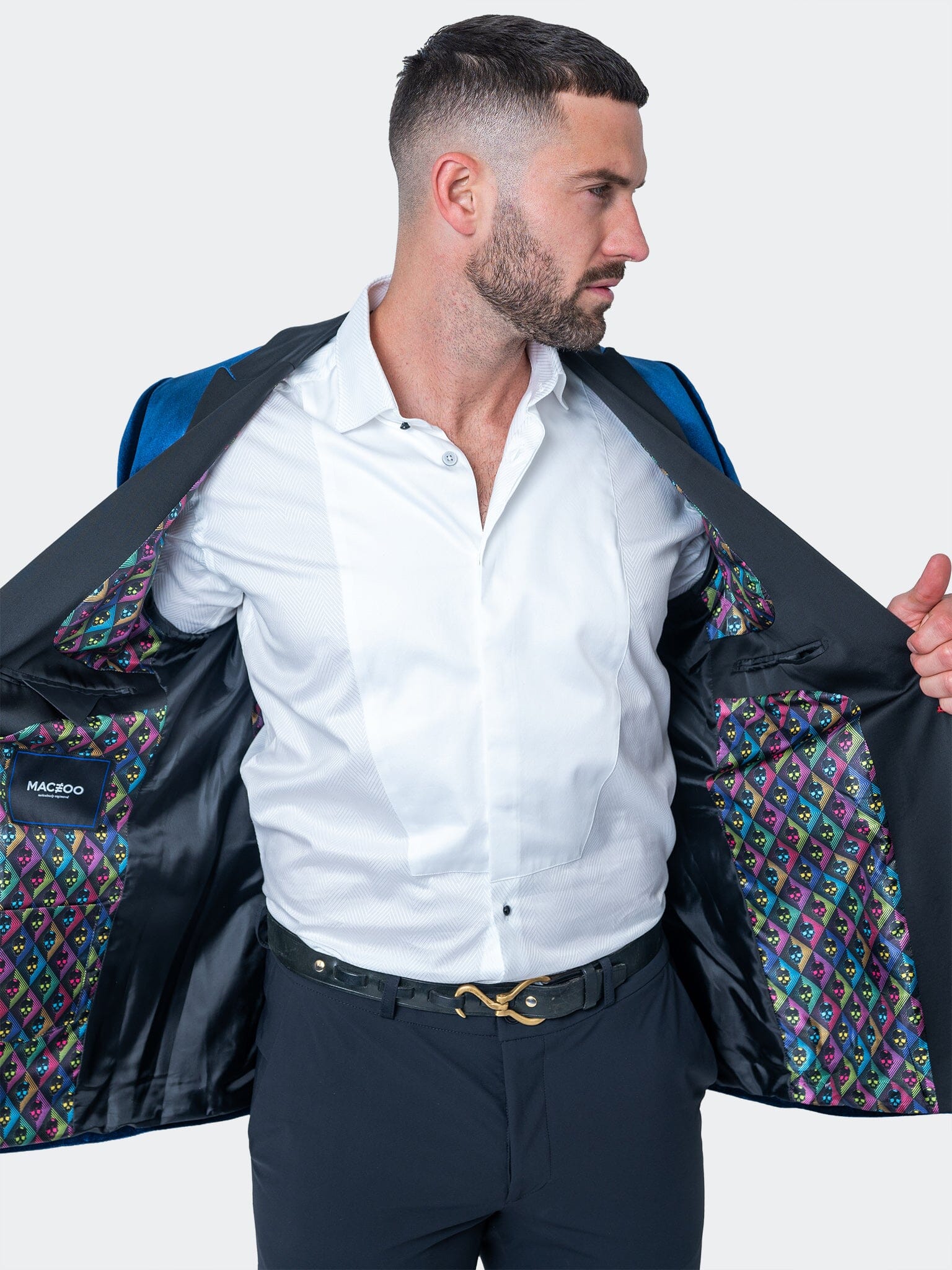 Tesla Velvet Blue Blazer – Maceoo