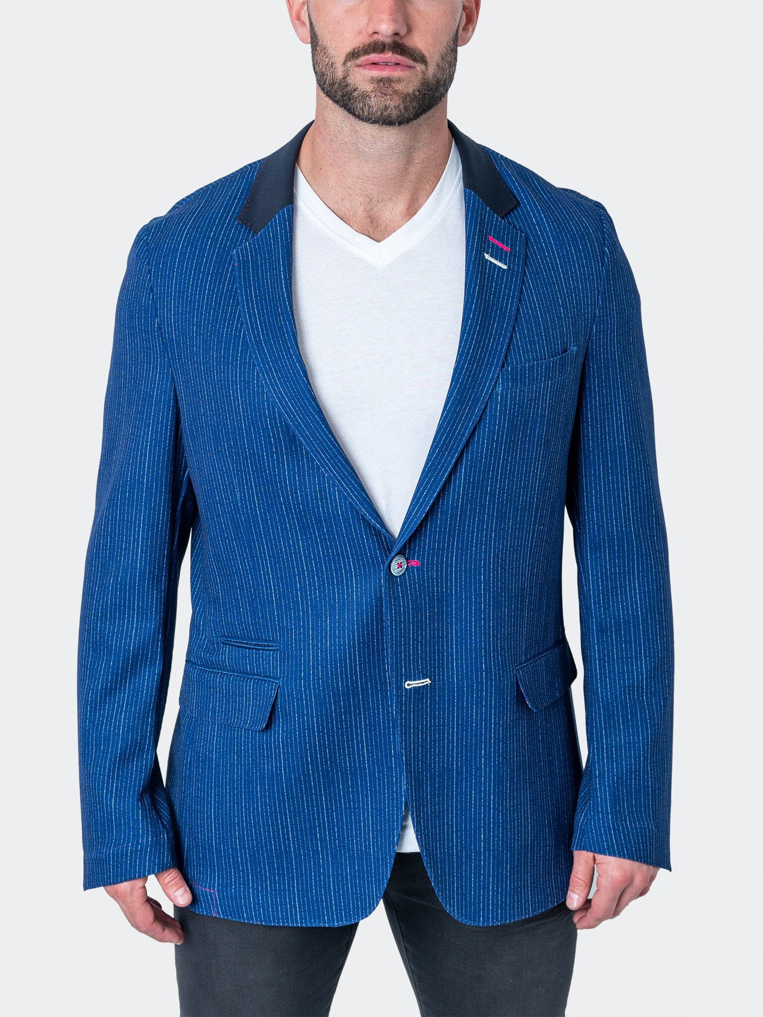 Unconstructed Continuous Blue Blazer