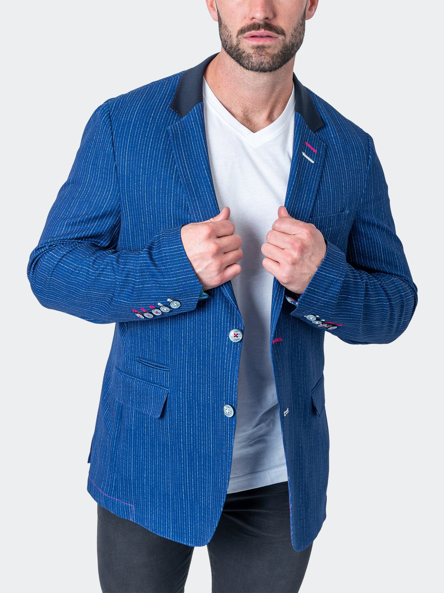 Unconstructed Continuous Blue Blazer