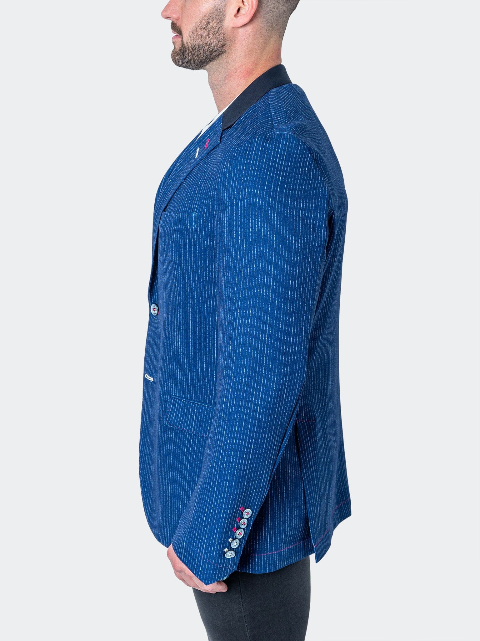 Unconstructed Continuous Blue Blazer