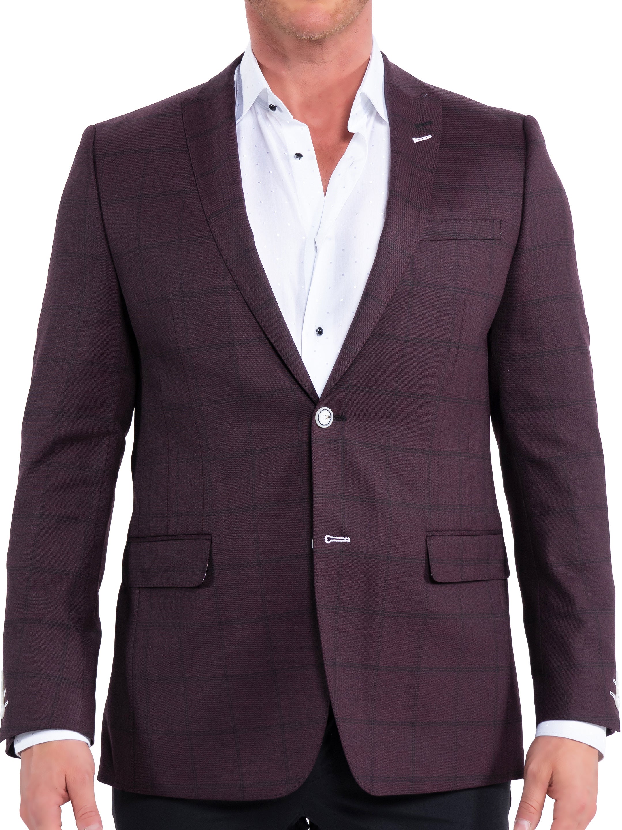 Blazer Descartes PlaidWine Red