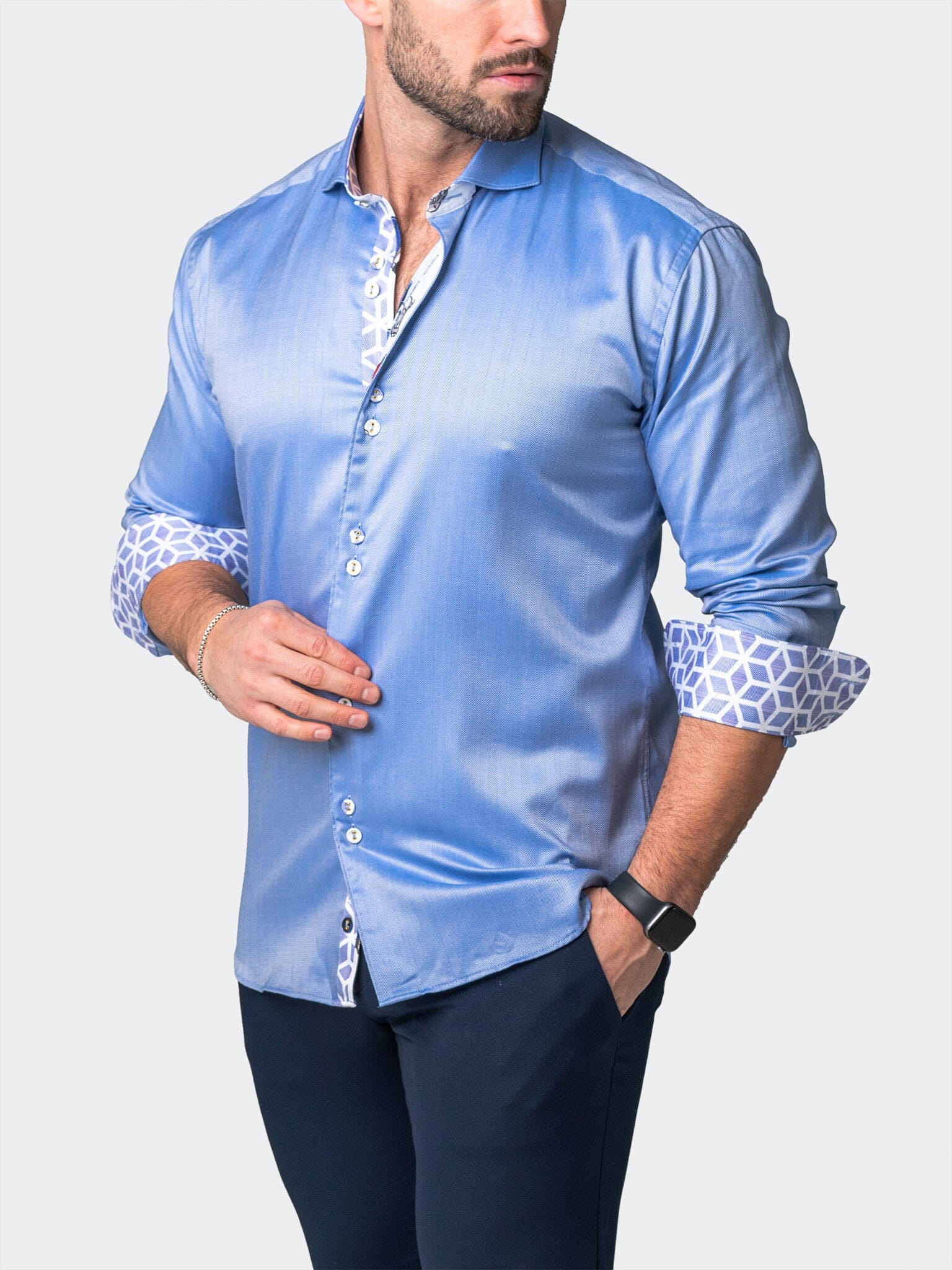 Eins Herringbone Blue