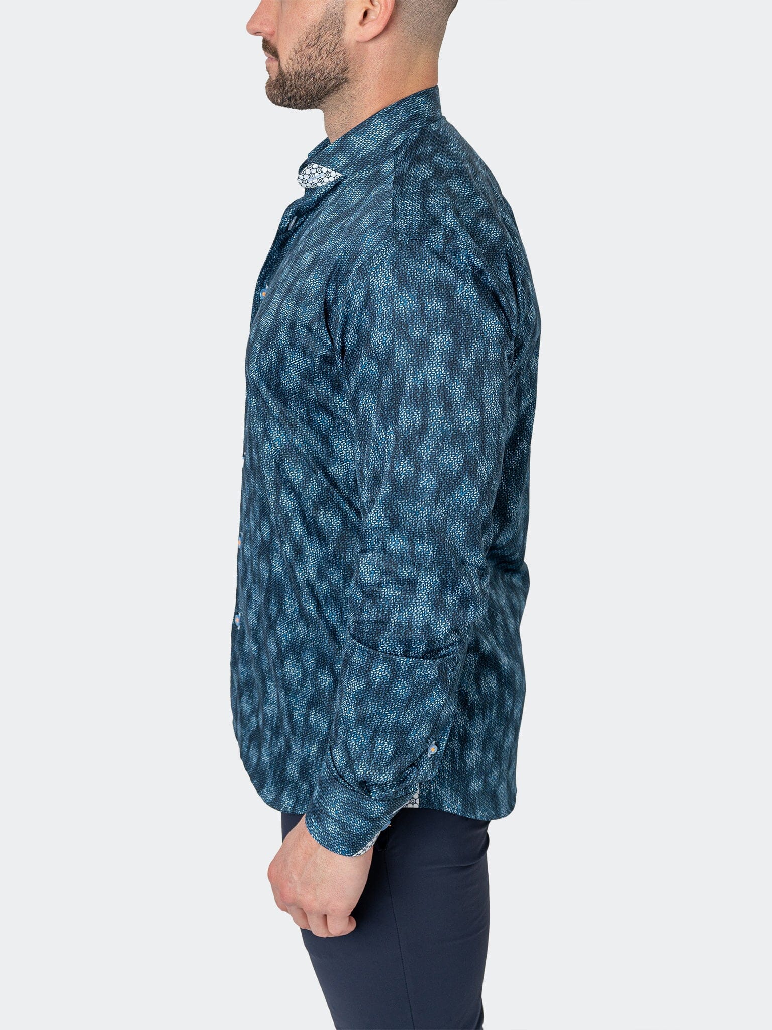 LeavesMicro Blue Dress Shirt
