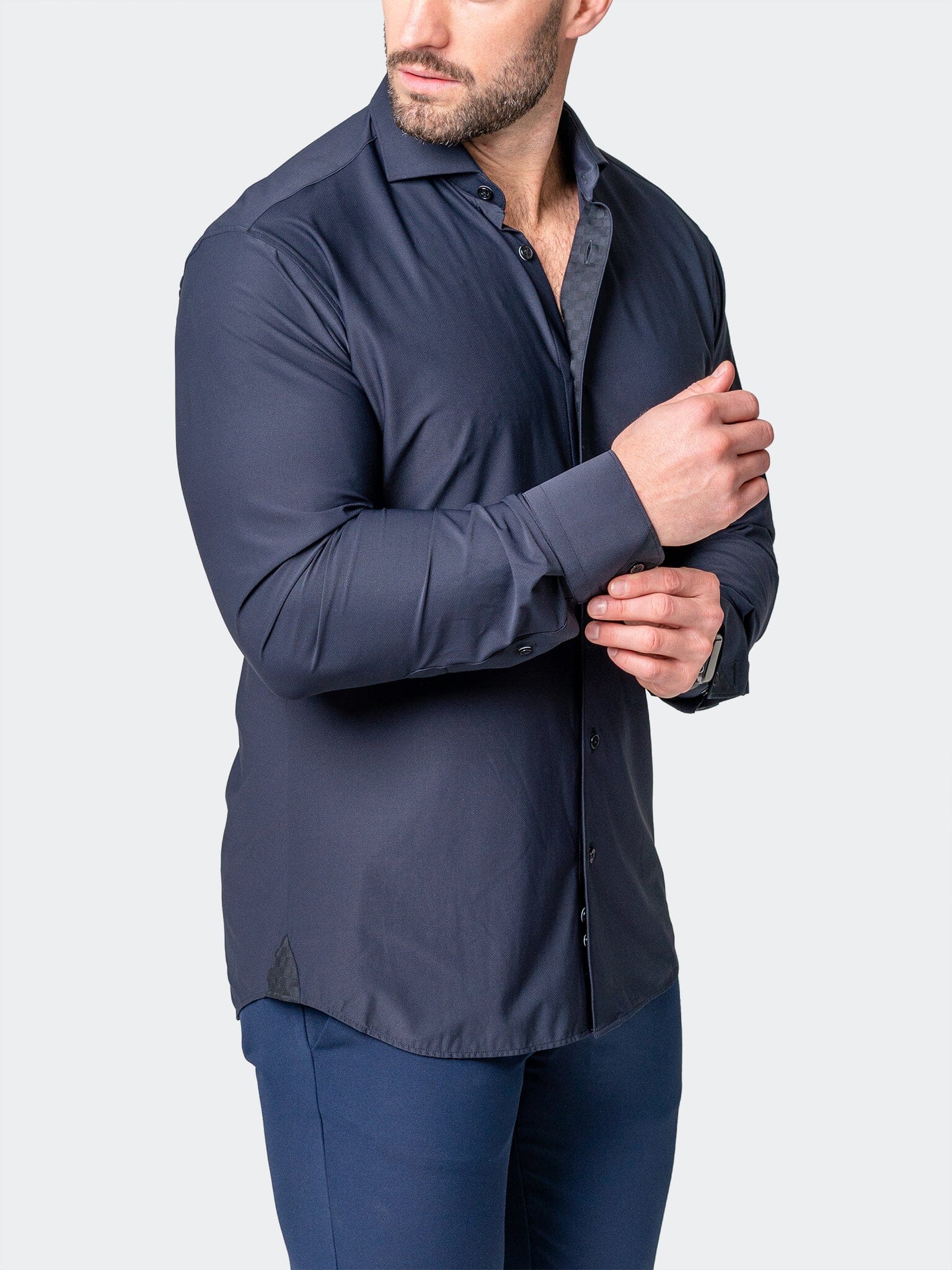 Eins Pur Navy Stretch Shirt