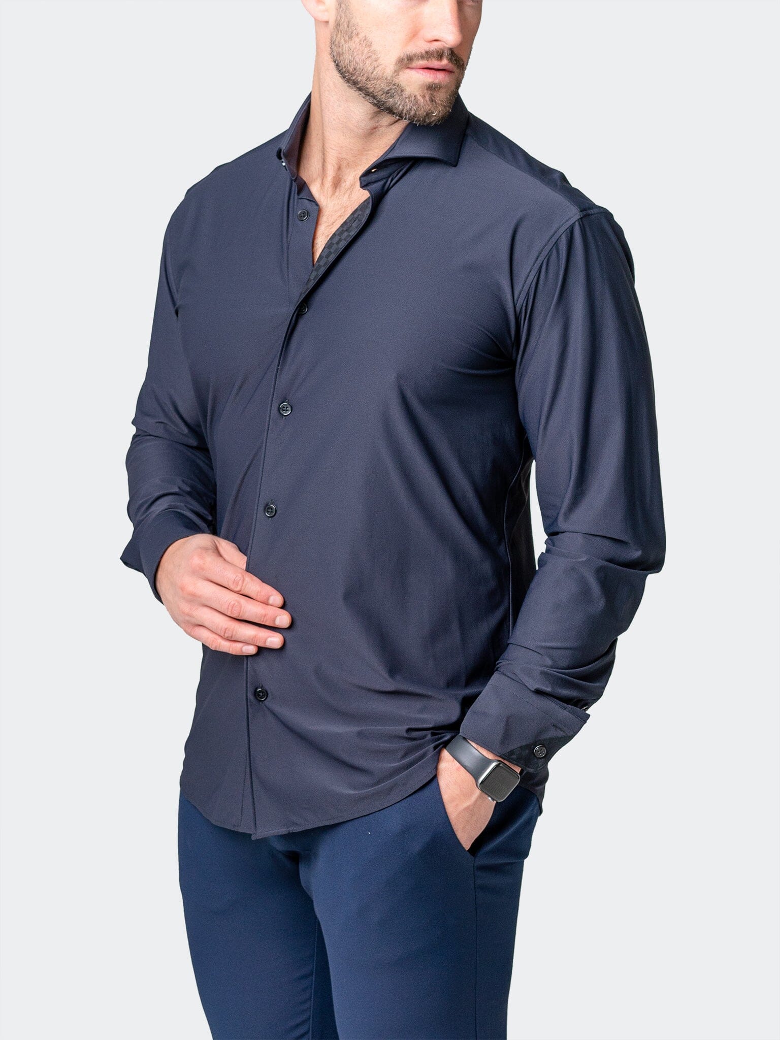 Eins Pur Navy Stretch Shirt