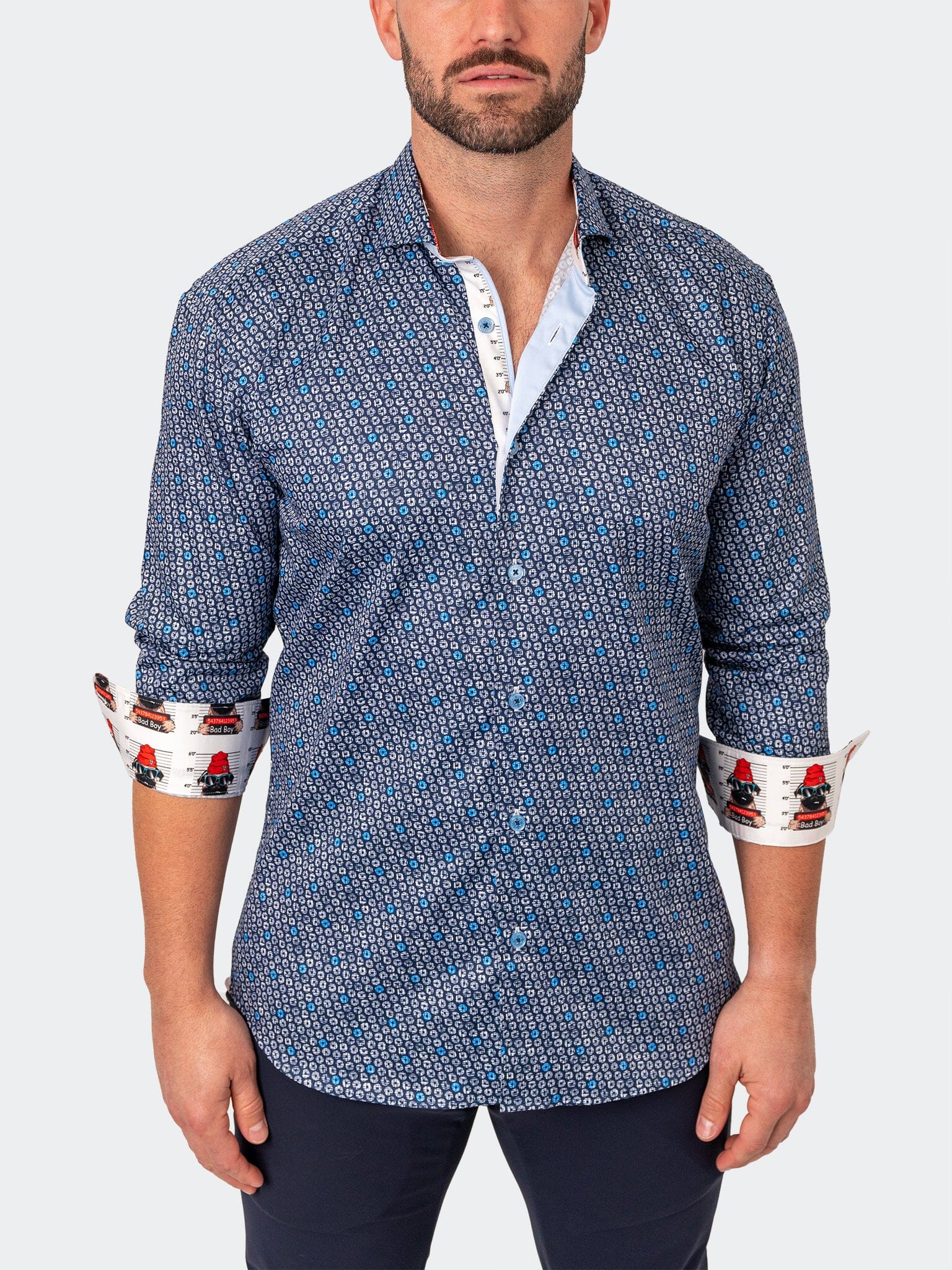 Records Blue Dress Shirt