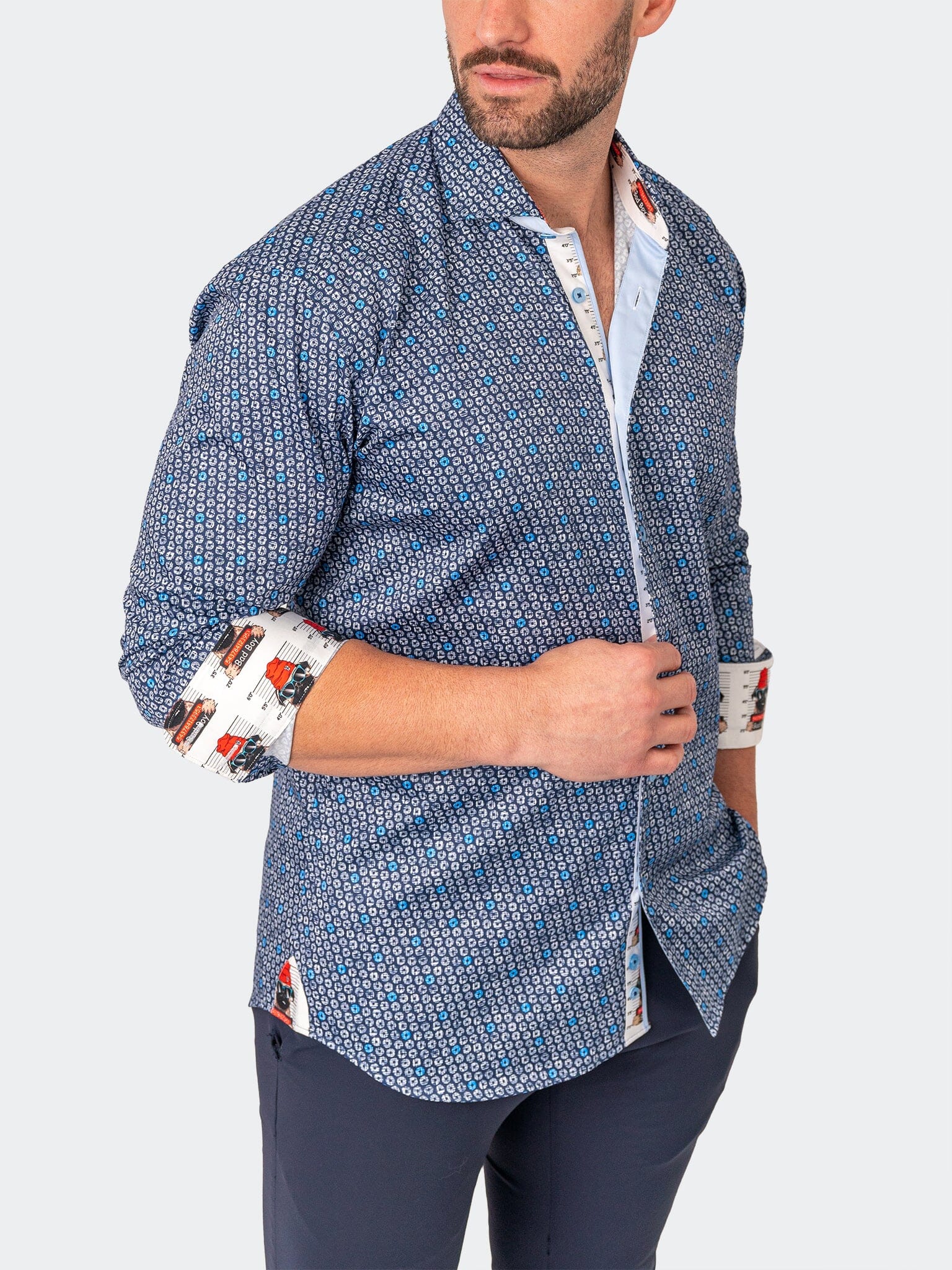 Records Blue Dress Shirt