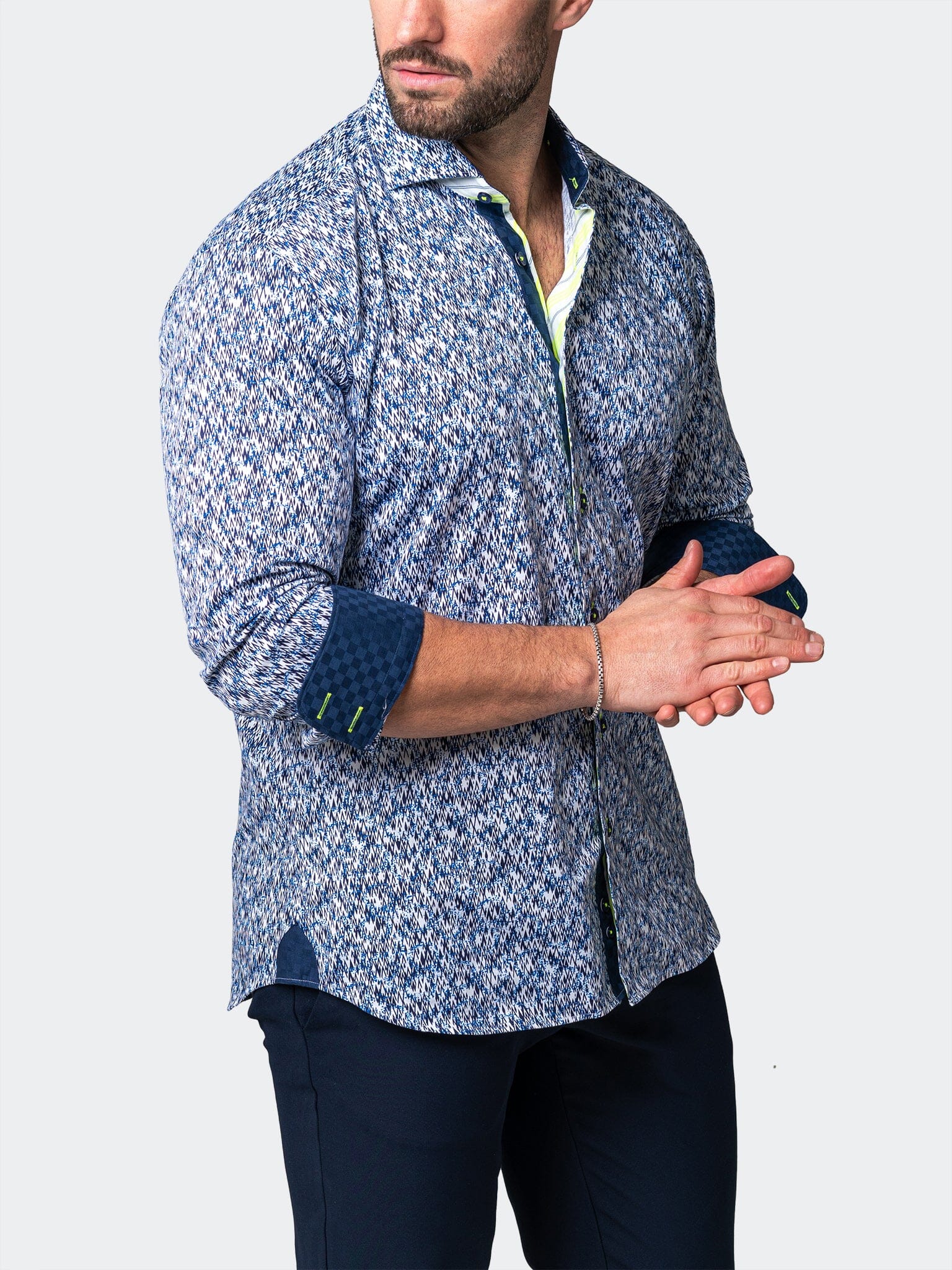 Eins Skim Blue Print Shirt