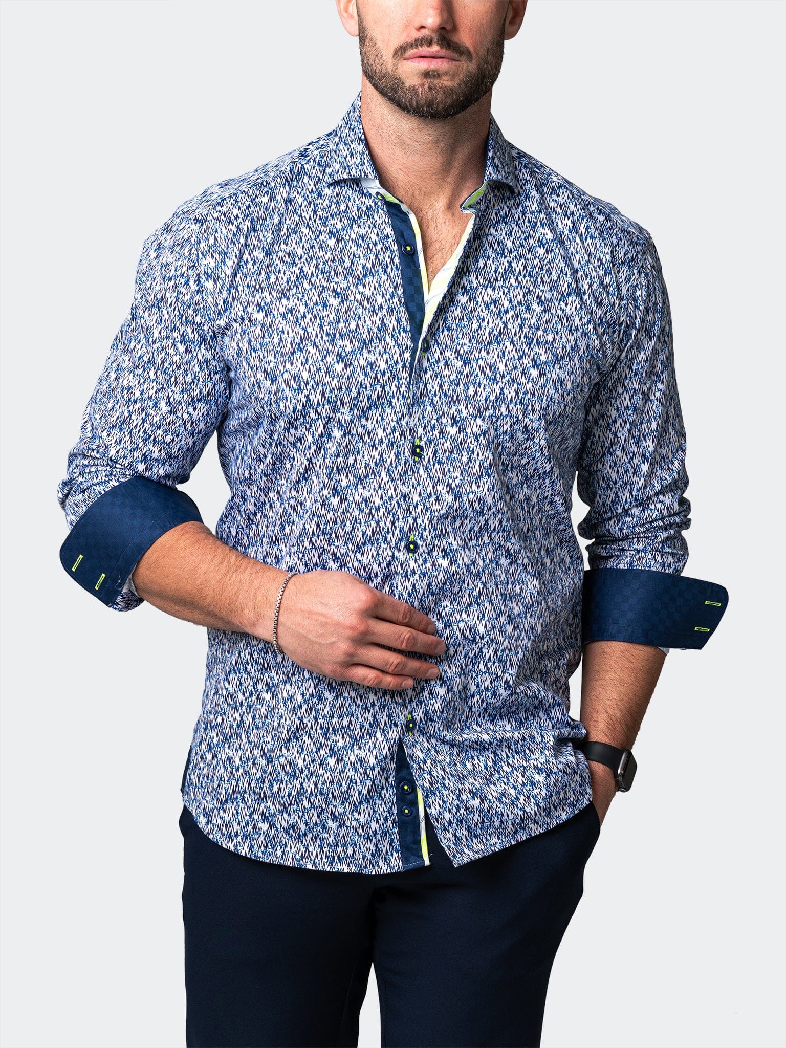 Eins Skim Blue Print Shirt