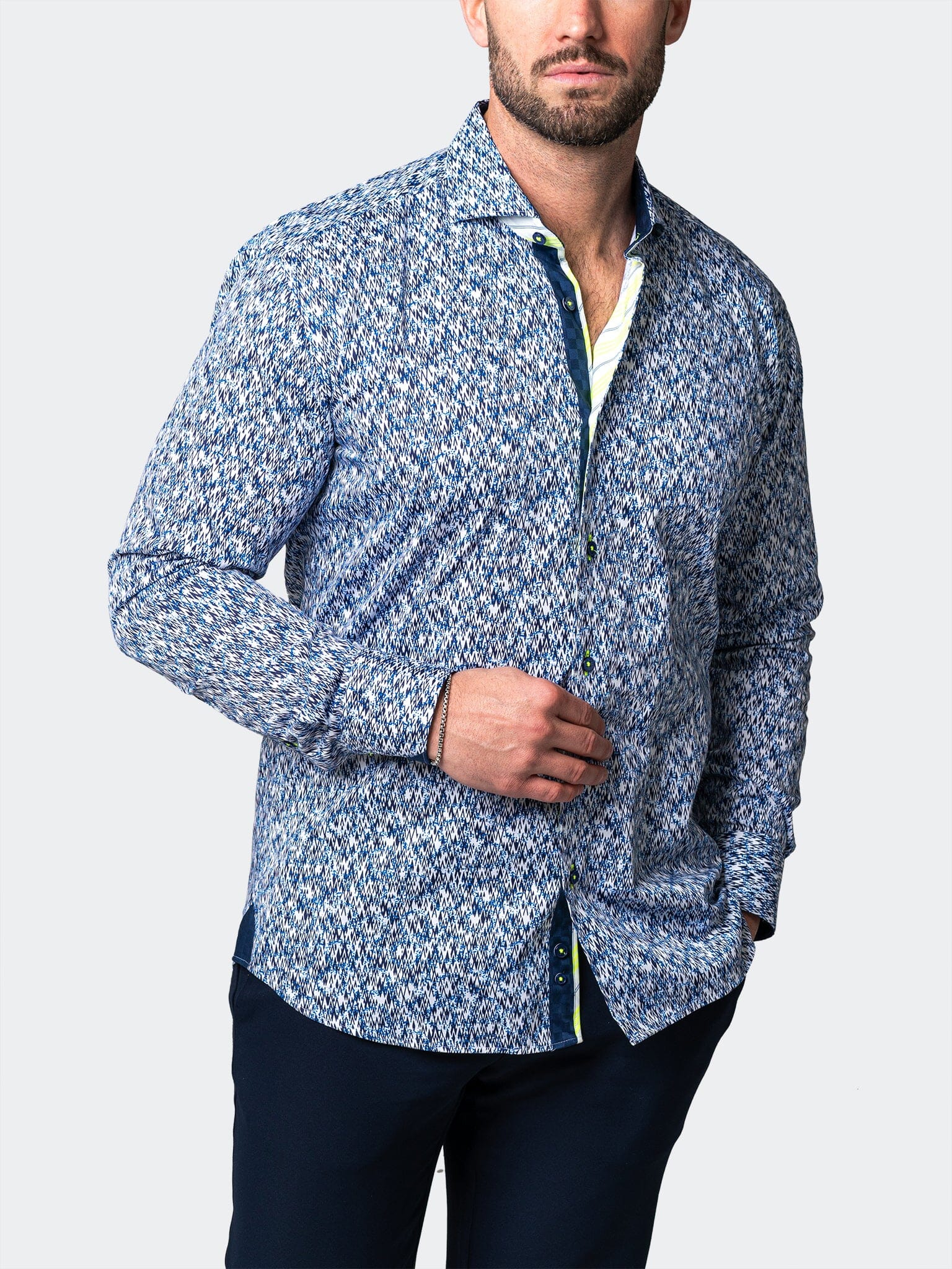 Eins Skim Blue Print Shirt