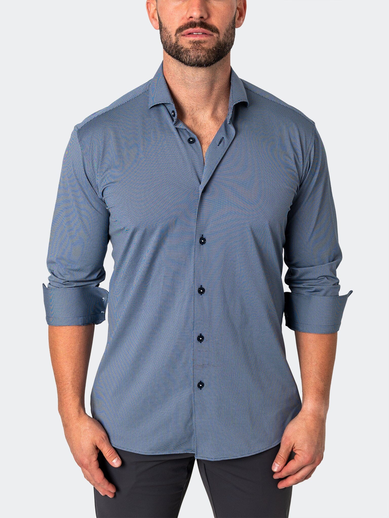 Eins Stretchmicro Blue Shirt