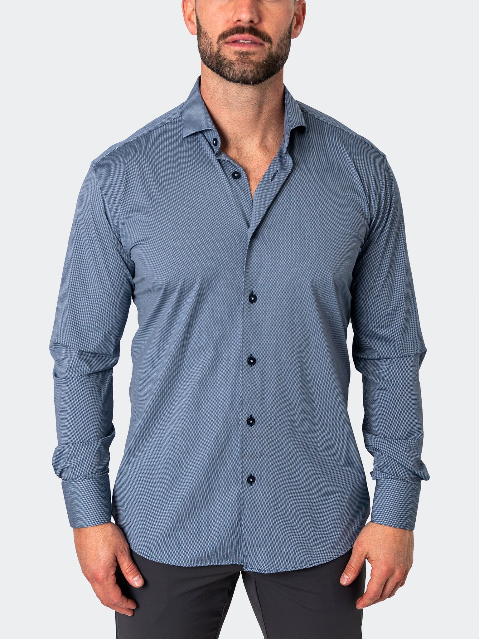 Eins Stretchmicro Blue Shirt