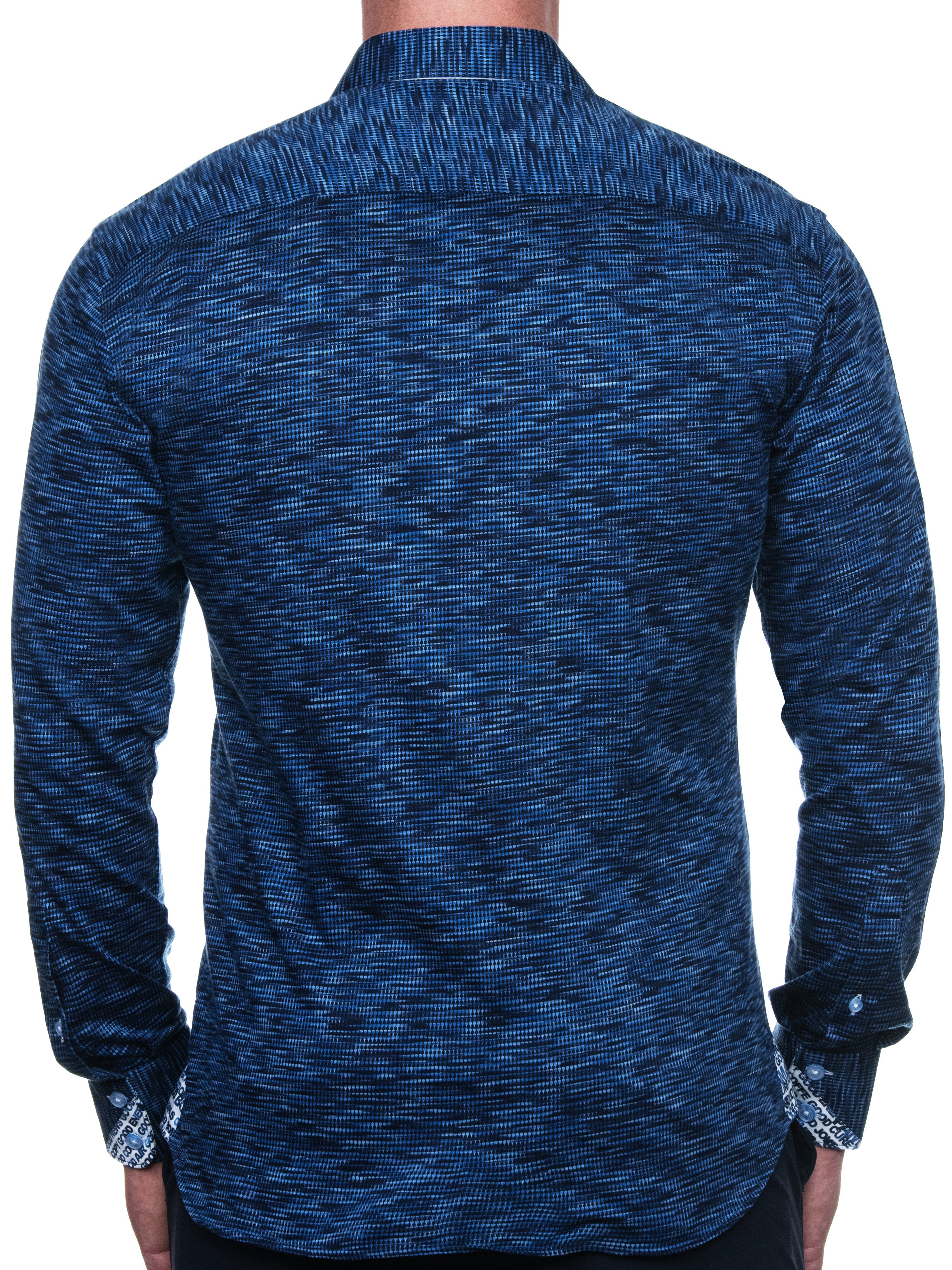 Eins Knitted Melange Blue Shirt