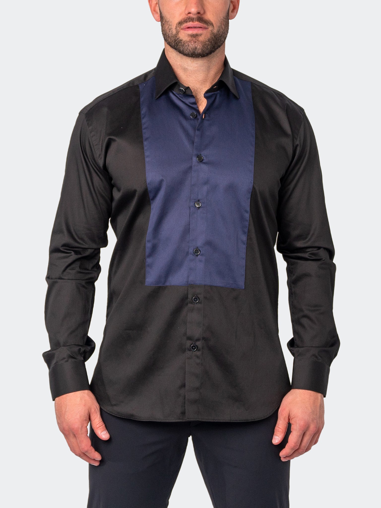 Fibonacci PanelMiddle Black Shirt
