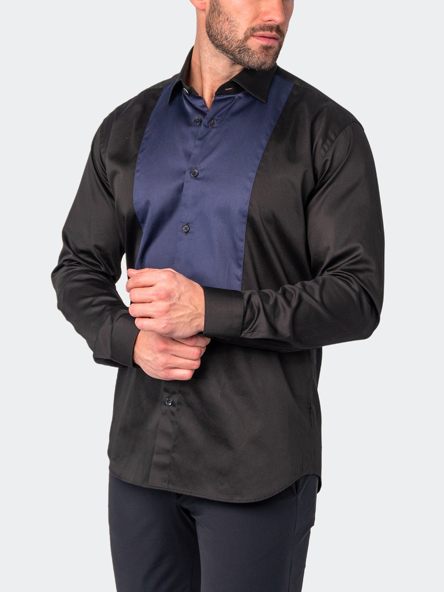 Fibonacci PanelMiddle Black Shirt
