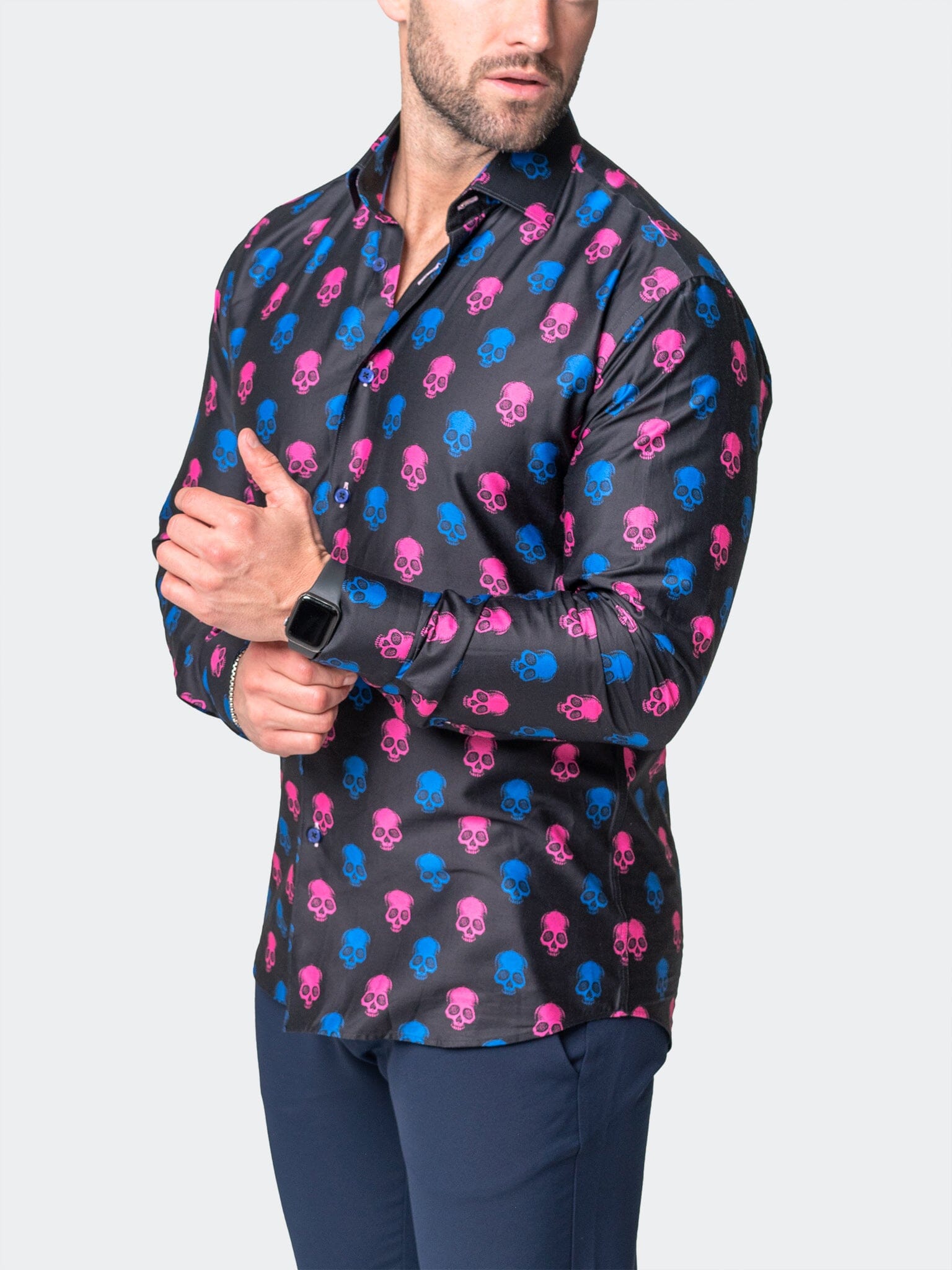 Fibonacci SkullPrinted Black Shirt