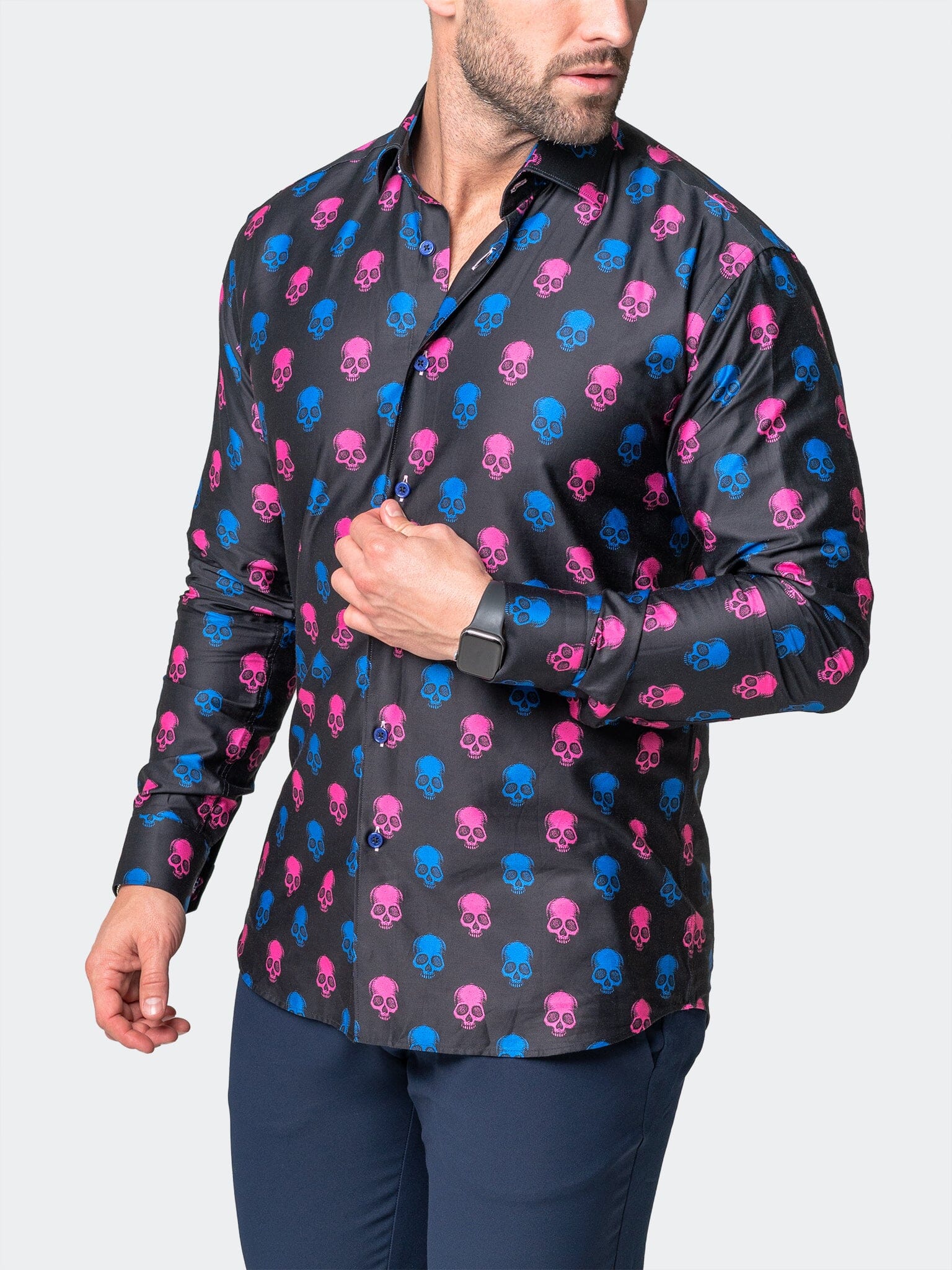 Fibonacci SkullPrinted Black Shirt