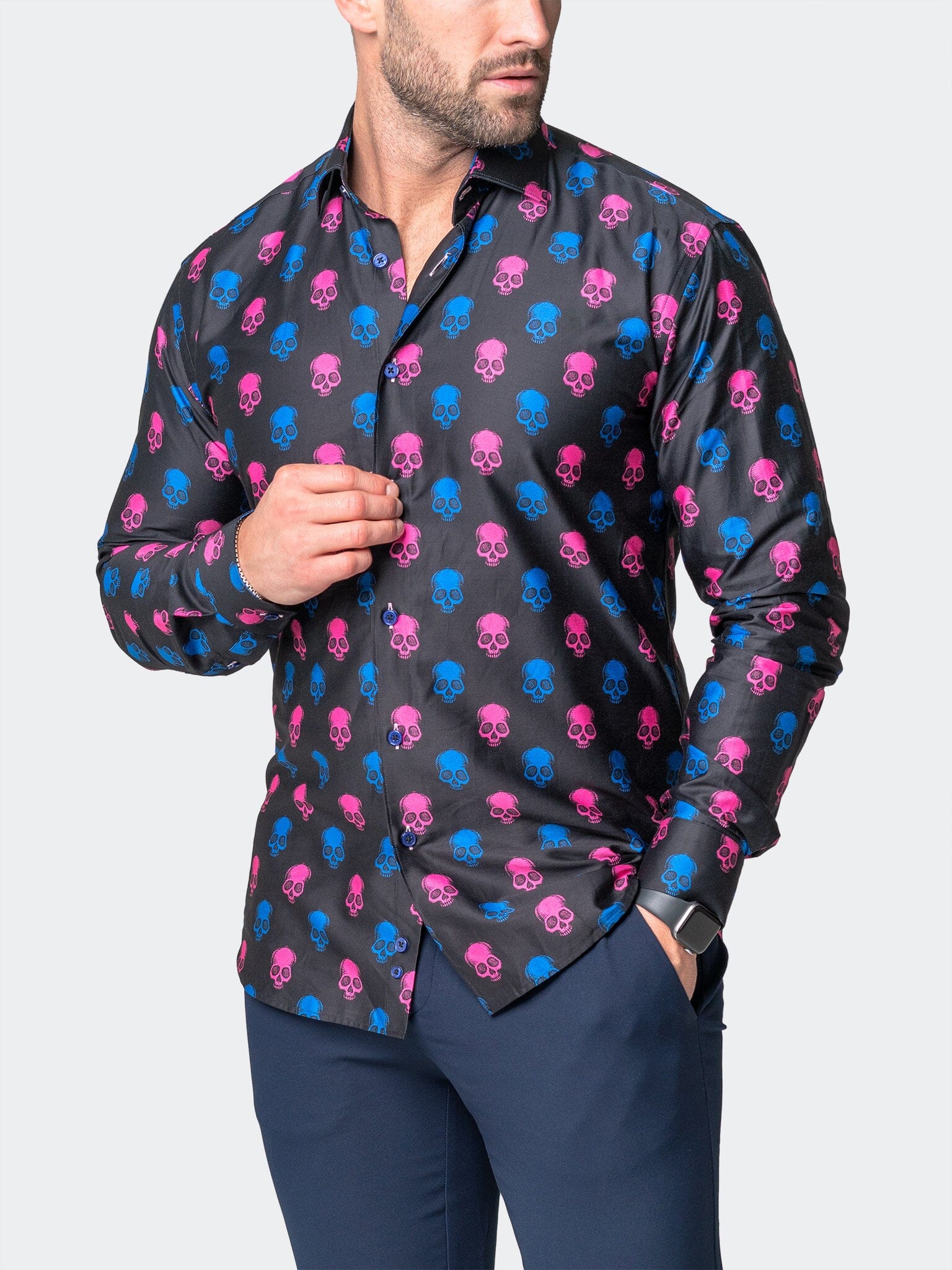 Fibonacci SkullPrinted Black Shirt